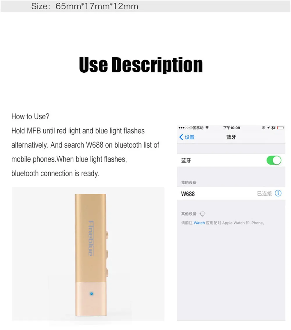 Fineblue w688 portable 4.1 bluetooth headset Sports bluetooth headset Bluetooth Earphone Wireless Handsfree Earbuds Headset (16)