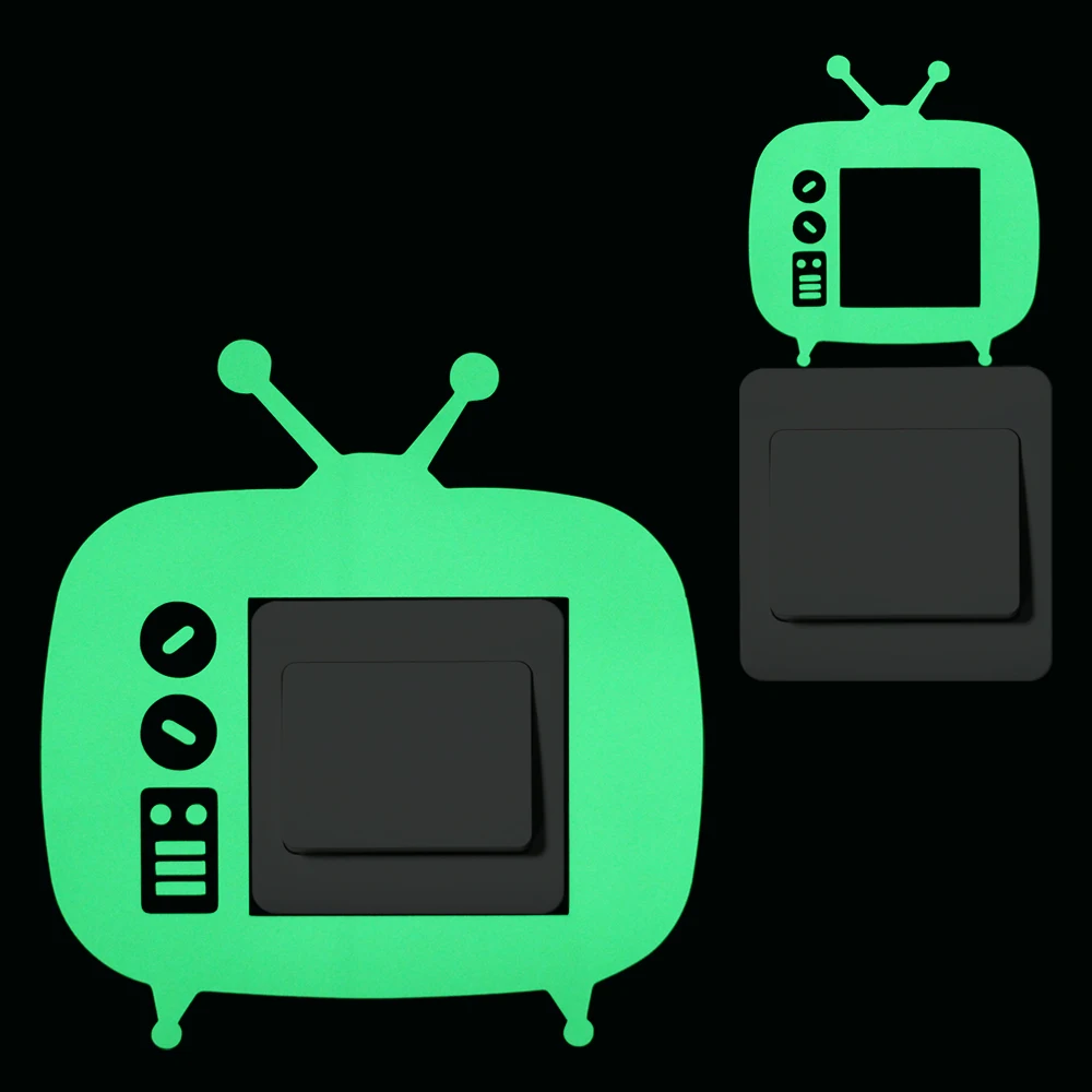 Aliexpress.com : Buy Luminous Television Switch Decoration Sticker House Decor Retro TV Set Wall ...