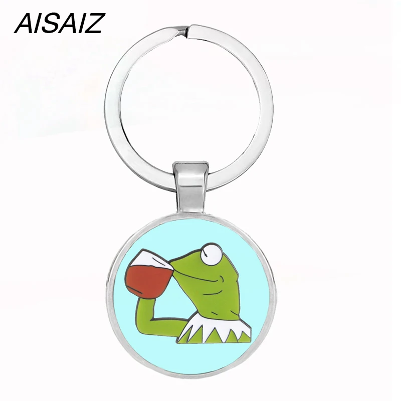 HOT jewelry Cute Kermit the Frog Necklace pendant key chain enamel high