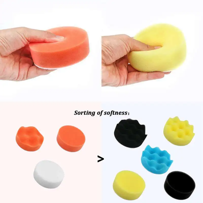 Полировочные прокладки губка, 3 дюймовые шерстяные полировочные наборы для воска смесь Авто Полировщик M10 Дрель адаптер(31 шт