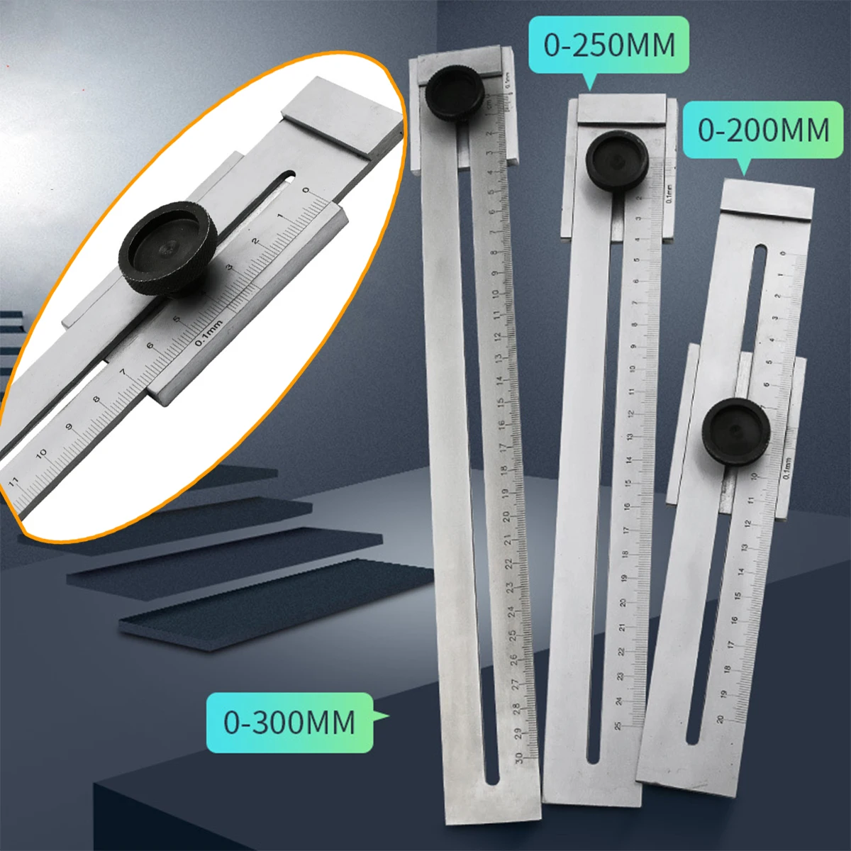 

stainless steel Marking ruler woodworking Precision tool 200mm 250mm 300mm scribe gauge ruler woodworking scribe ruler