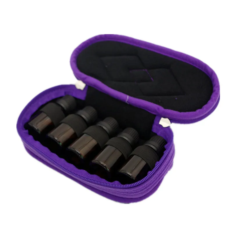 

5Slot Bottle Essential Oil Case Soft Protects For 5/10/15ml Vials Oils Bag Carrying Storage Organizer Travel Accessories