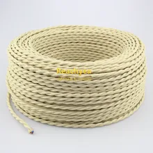 2x0. 75mm2 винтажный витой кабель ткань лампа шнур освещение Электрический провод в бежевом цвете