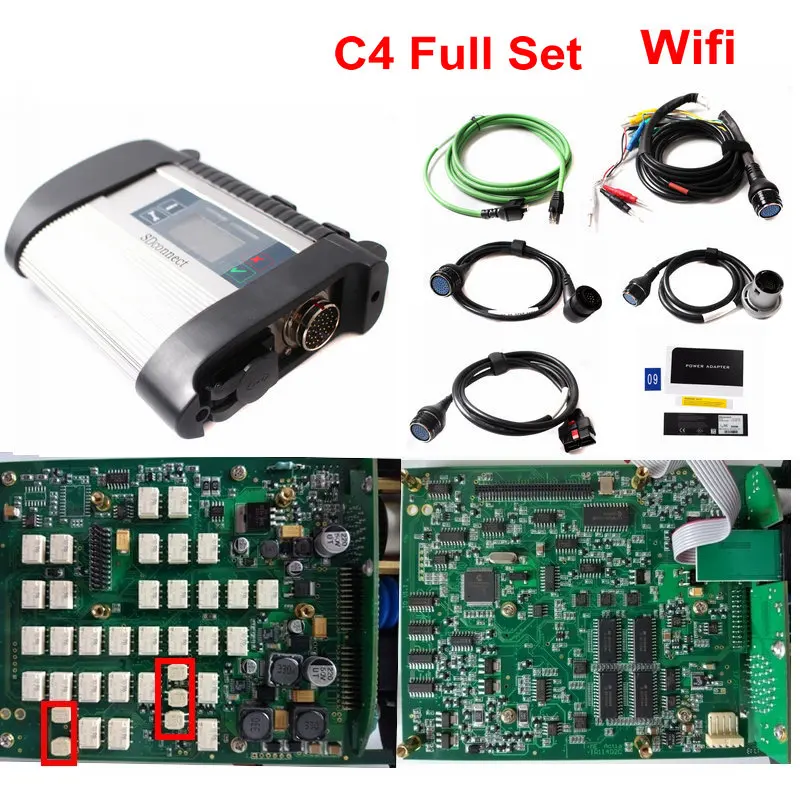 Реле NEC MB Star C3 Star C4 Star C5 MB Диагностический мультиплексор Тестер MB Star C3 с программным обеспечением HDD,07 для автомобиля/грузовика - Цвет: C4 FULL SET