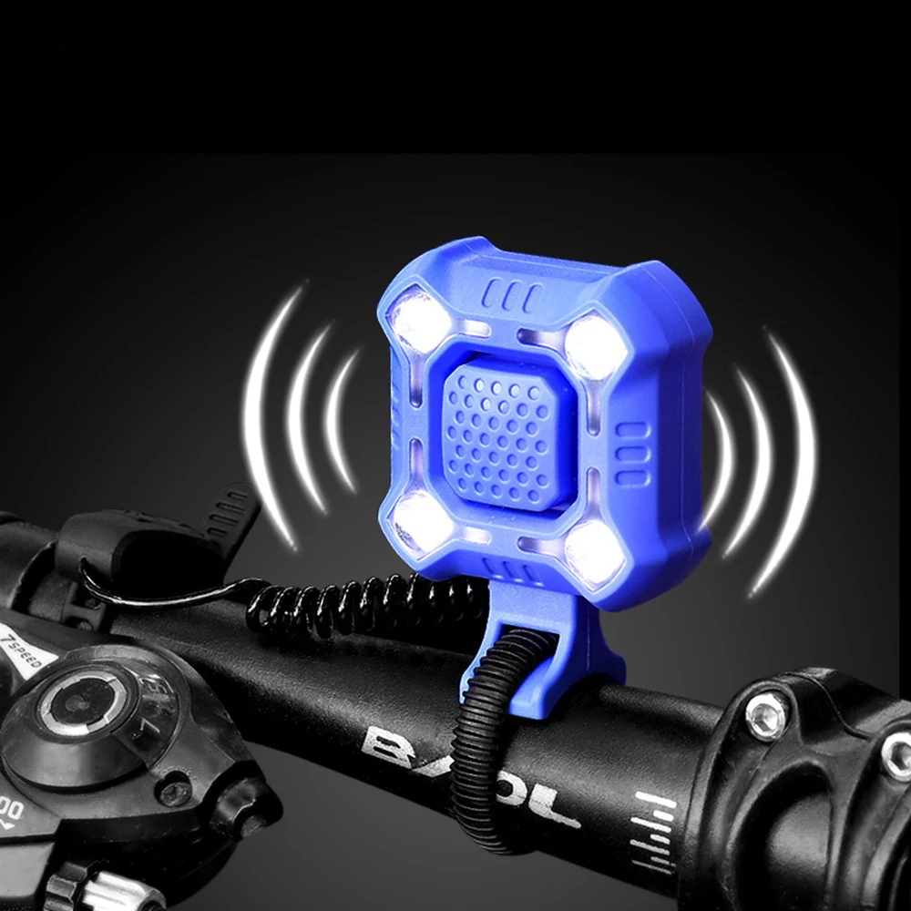 

Bicycle Bell Electronic Cycling Horns Handlebar Bells Strong Loud Air Alarm Lighting Lamp USB Rechargeable Front Bike Light