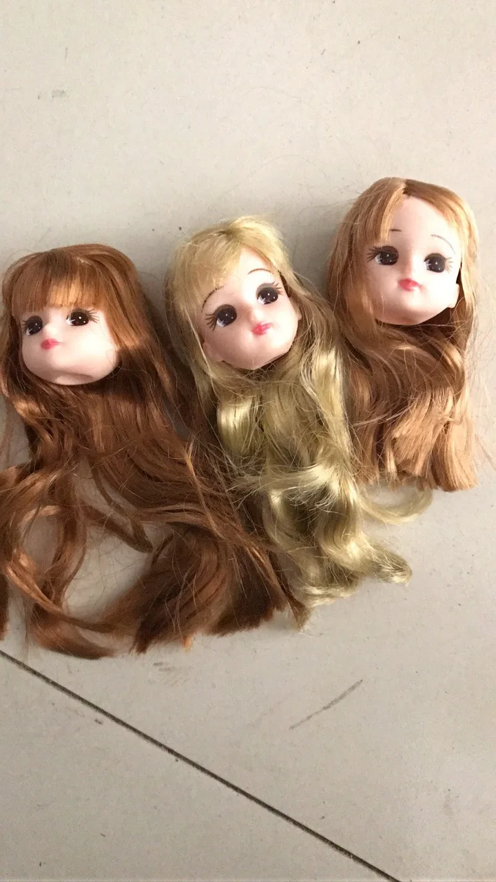 3pcs/set Licca Doll Head 1/6 DIY Birthday Gifts Mix-Style Dolls Bald Heads With Long Hairs Kids Play House Game Toy Figures | Игрушки и