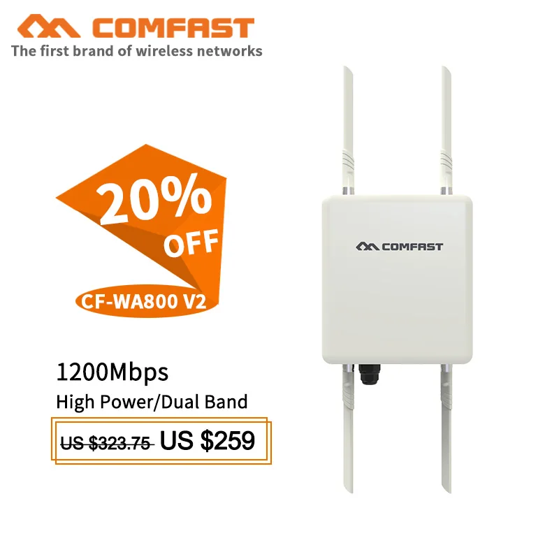 

1200Mbps Dual Band 2.4G&5.8G ac Outdoor AP CPE Router WiFi Signal Hotspot Amplifier base station Long Range Wireless PoE routers