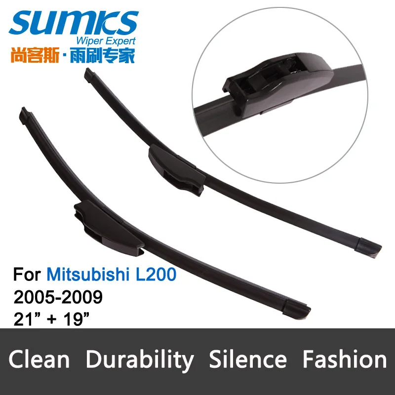 Wiper blades for Mitsubishi L200 (2005 2009) 21"+19" fit standard J hook wiper arms only HY 002