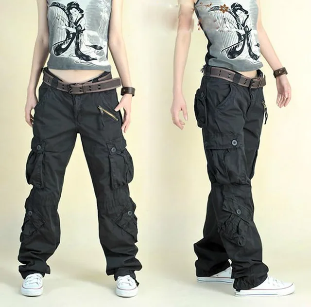 US $30.72 Free Shipping 2020 New Arrival Fashion Hip Hop Loose Pants Jeans Baggy Cargo Pants For Women