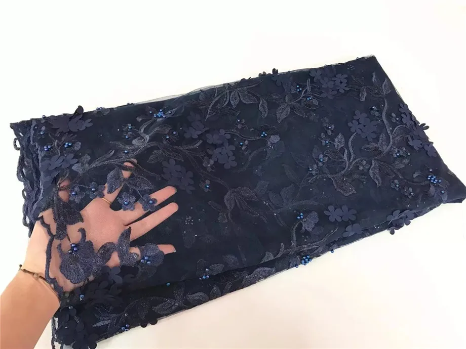 latest spring high quality ink black beaded embroidery lace fabric France 5 yards / free shipping!jy-3-9 | Дом и сад