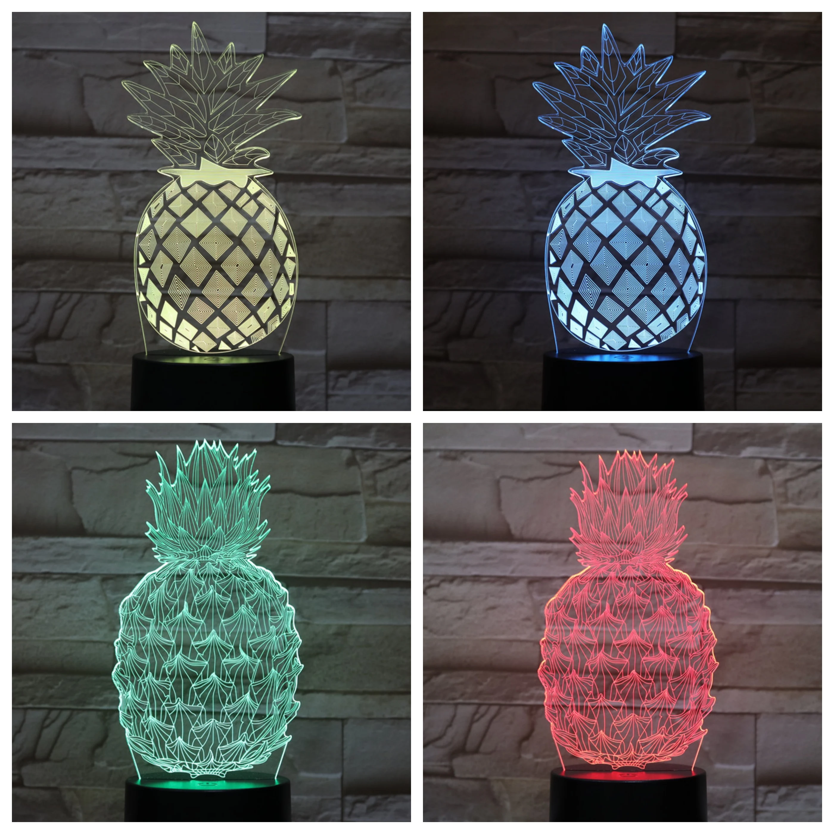 

Pineapple Led Night Light USB Touch Sensor RBG Novelty Lighting Child Kids Baby Gift Gadget Fruit Table 3D Lamp Dropshipping