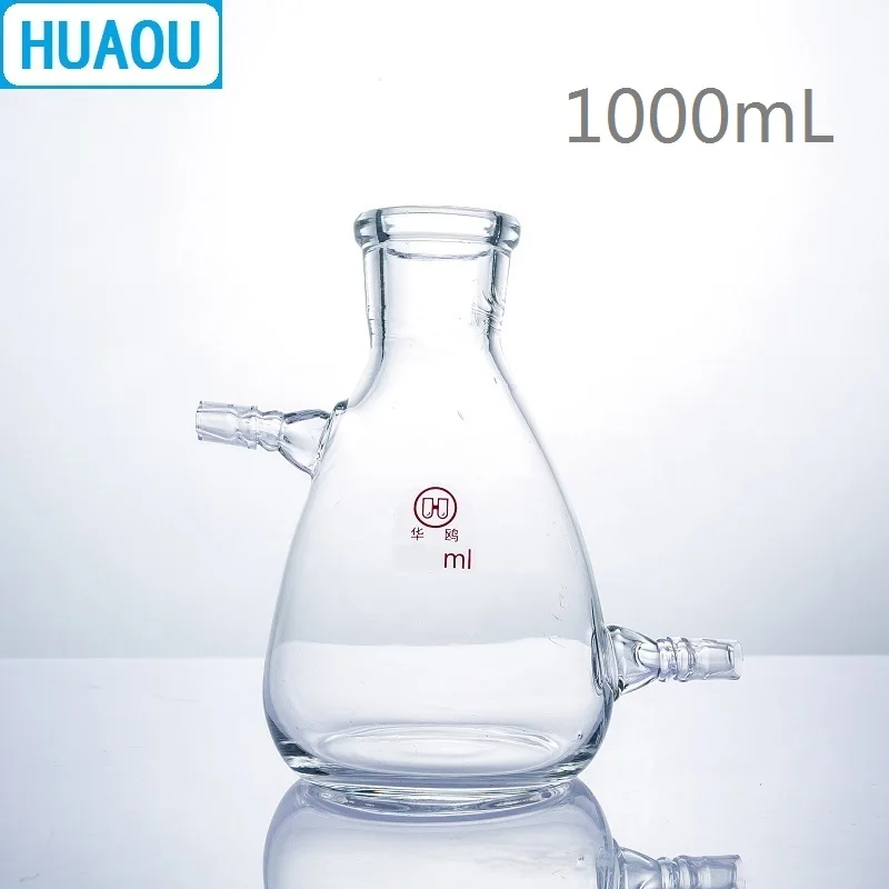 HUAOU 1000 мл фильтрации термос 1L с верхней Tubulature в стороне и снизу боросиликатного 3,3 Стекло лаборатория химии оборудования