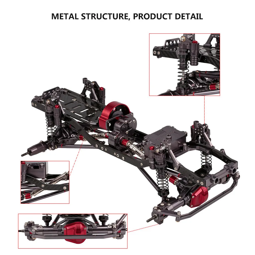 

Model Parts 1/10 CNC RC Rock Crawler truck carbon fiber frame 313mm for AXIAL SCX10 RC 4WD metal frame L0619