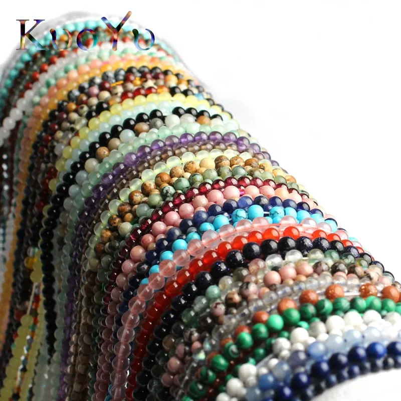 

Natural Stone Quartz Crystal Agates Jaspers Amazonite Round Loose Beads For Jewelry Making DIY Bracelet Accessories 15'' 2mm 3mm