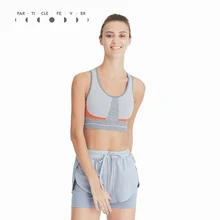 

Particle Fever Two Colors Spring Summer Middle High Impact Full Cup Sports Bra For Women Gym Running Vest Breathable Sport Top