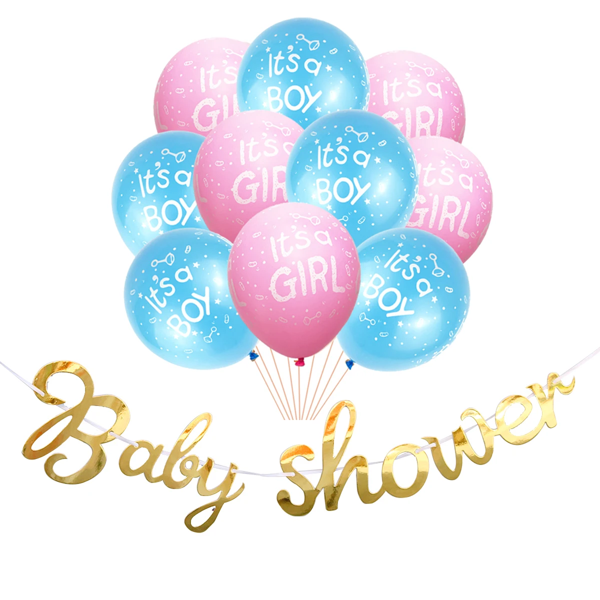 

LAPHIL Baby Shower Banner Blue Pink Its a Boy Girl Latex Balloon Happy Birthday Party Decorations Kids Baby Gender Reveal Ballon