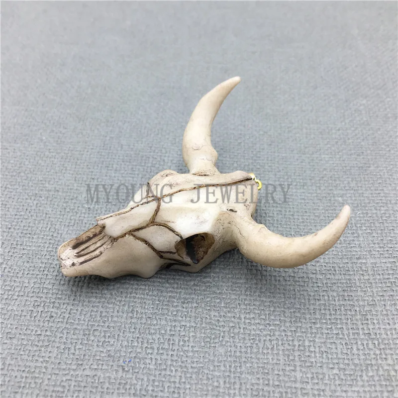 MY0125 Buffalo Cattle Skull Pendant , Longhorn Cattle Skull Charm Pendant In 4523 Inches (2)