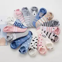5 пар, женские хлопковые носки, стереоскопические милые животные, женские Kawaii Cat с собакой, летние короткие носки, женские повседневные Мягкие забавные носки
