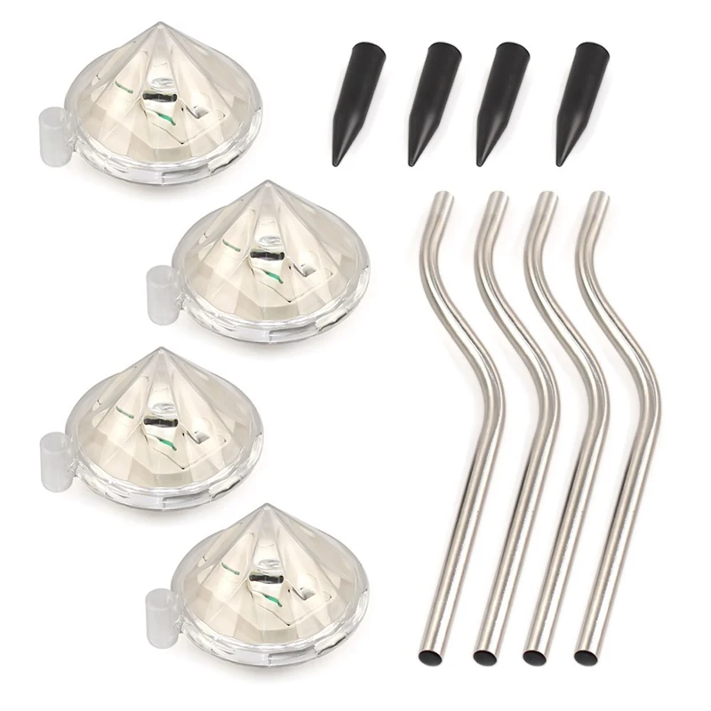 4pcslot RGB Solar Power Lawn Lights Outdoor Garden Lights Landscape Led Soar Lamp Pathway Lighting for Patio Stainless Steel  (14)