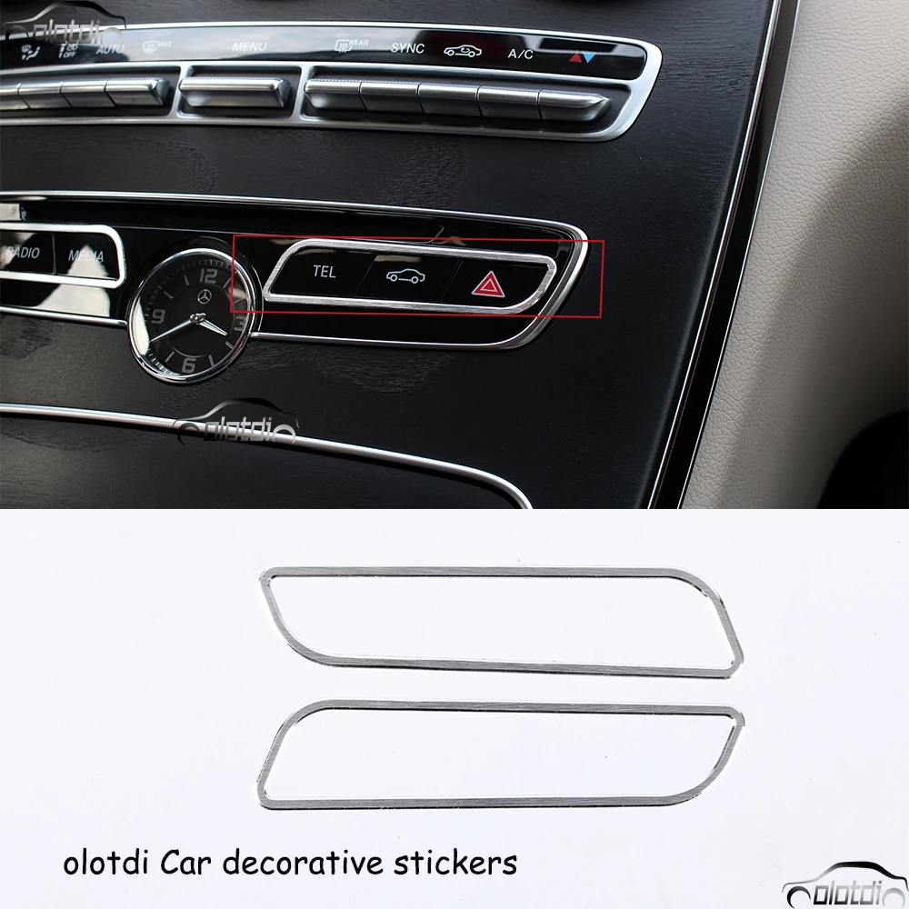 Car Styling Interial Decorative Mountings Aluminum Alloy Stickers GLC Central Console Trim decal for Mercedes Benz
