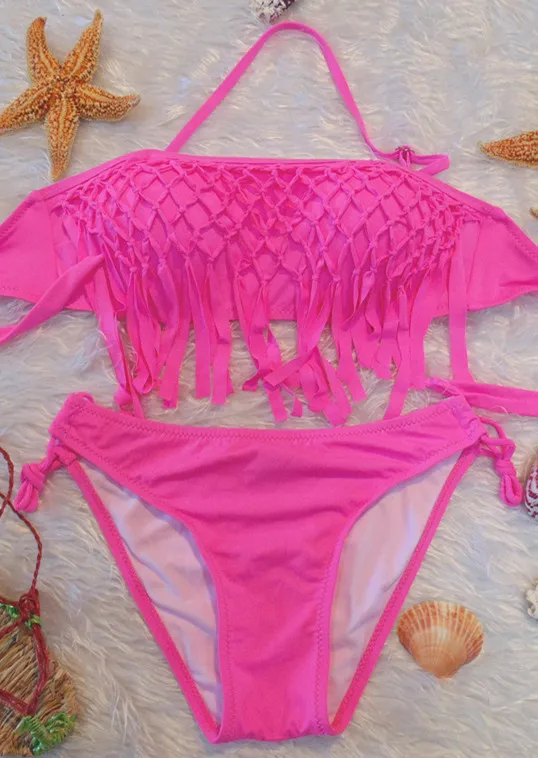 show color Maillot De Bain Новое поступление сплошной цвет сексуальный купальник женский летний пляжный стиль кисточкой мягкие бикини и бюстгальтер - Цвет: show color