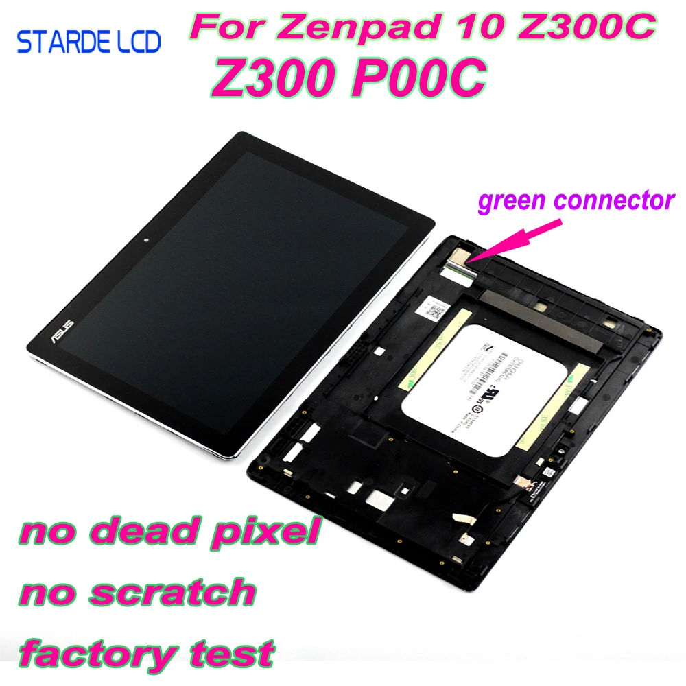 

AAA LCD for Asus ZenPad 10 Z300 Z300C Z300CL P00C P023 Green Connectors Z300CNL P01T LCD Display Touch Screen Digitizer Frame