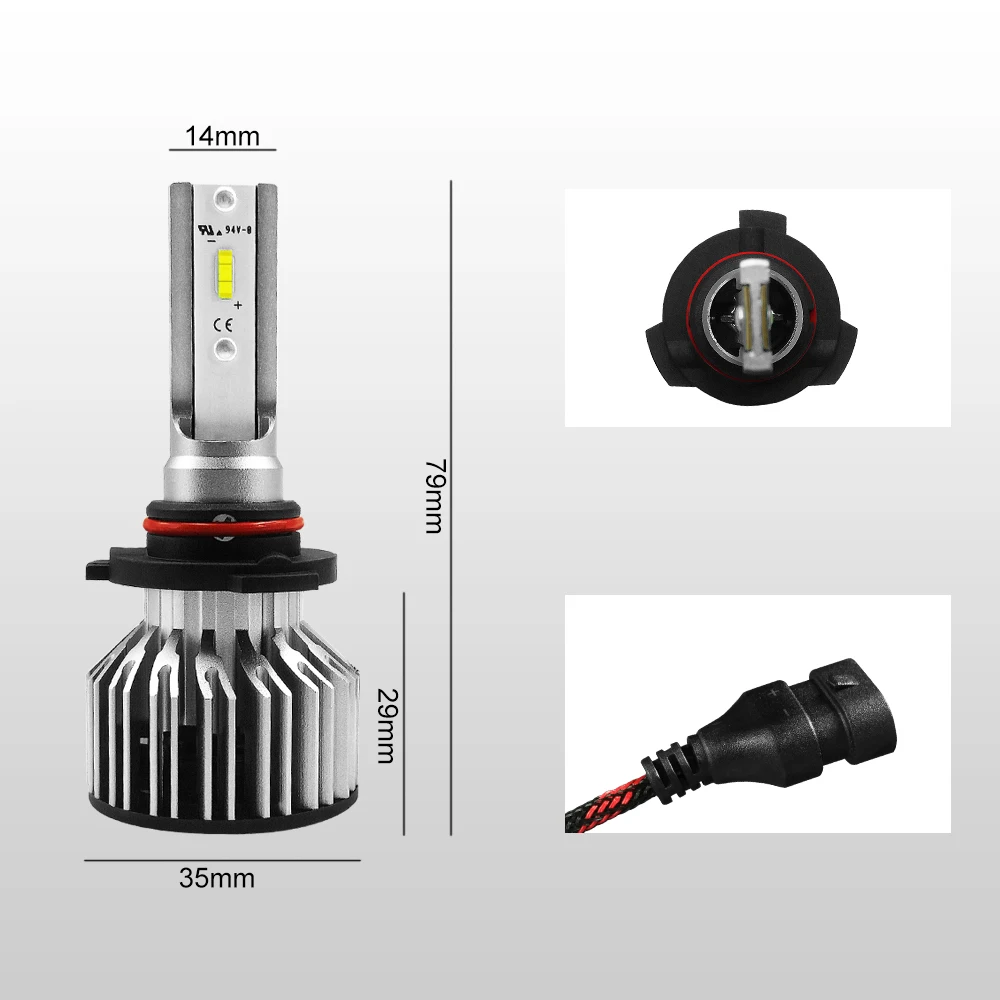 2 X HB3/9005/H10 светодиодный фар автомобиля лампы 25 W 3000LM 9 V-36 V IP68 Водонепроницаемый 6000 K 200 м свет диапазон 360 градусов луч S6 все в одном