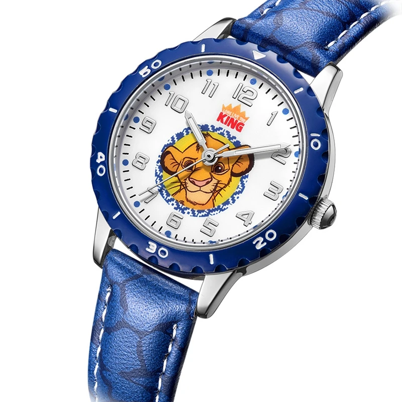 Little Simba Lion King Children's Quartz Watch PU Band Waterproof Fashion Casual Blue Kid Disney Cartoon Watches Gift Kol Saati