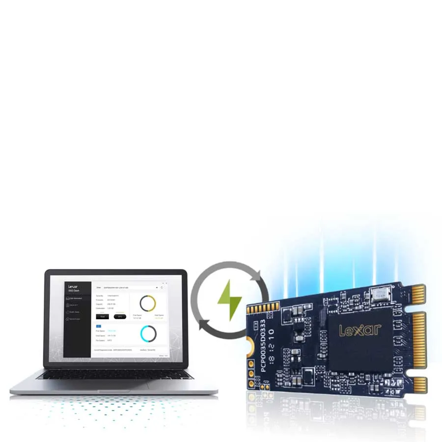 Внутренний накопитель Lexar Твердотельный NM520 3D NAND M.2 2242 PCIe NVMe SATA SSD Dash Gen3x2 умные