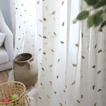 

Warm autumn garden cotton and linen curtains curtains floating window balcony bedroom floor window screens custom