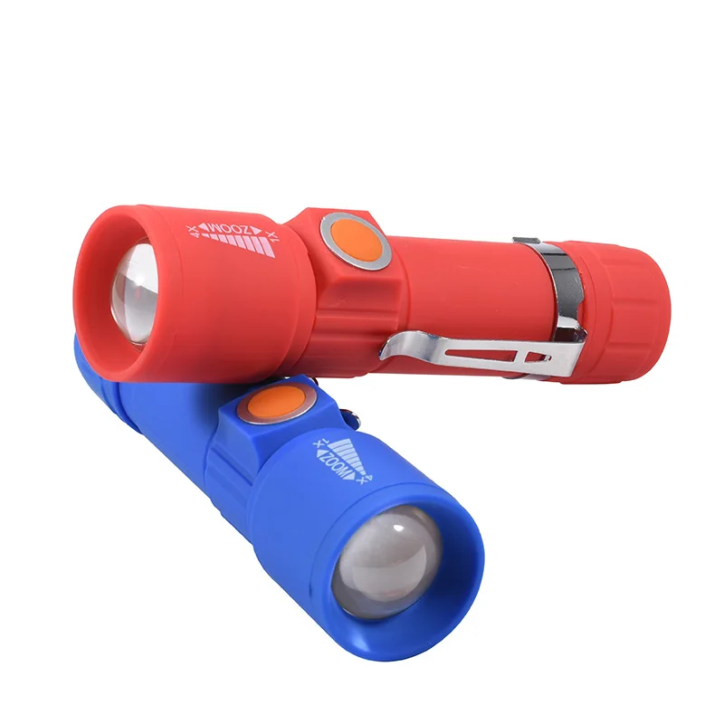 Coba мини-фонарик светодиодный usb Перезаряжаемый встроенный аккумулятор водонепроницаемый тактический фонарик пластиковый чехол с зажимом для ручки из нержавеющей стали