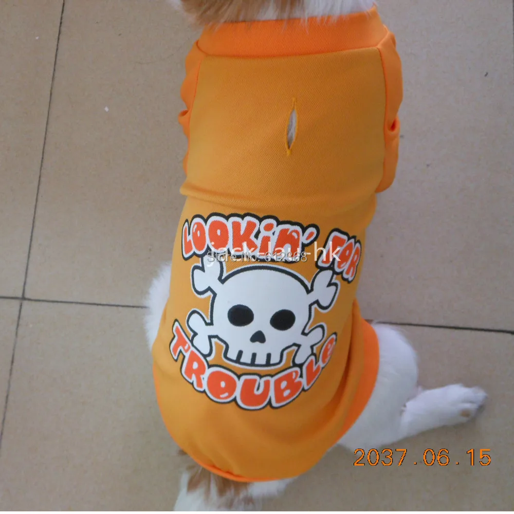 Tangpan Милый Летний жилет для щенка, одежда для собак, футболка с принтом черепа, одежда
