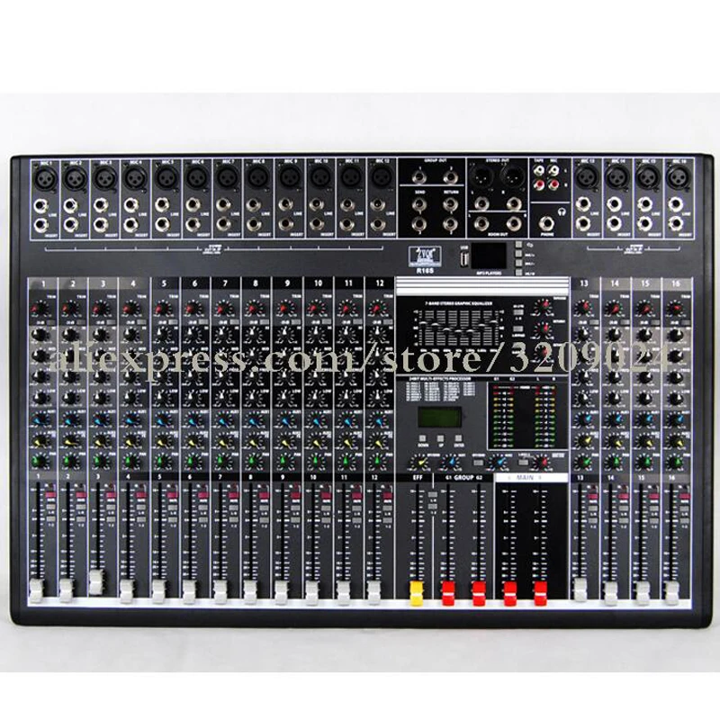 Professional Mixer 16 Channel Bluetooth USB Stage Karaoke Conference