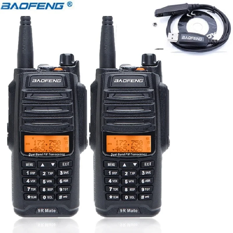 

2pcs Baofeng UV-9R Mate 4500mAh 10W Upgrade UV-9R Plus IP67 Waterproof Walkie Talkie for CB Ham Station 10KM Long Range VHF UHF