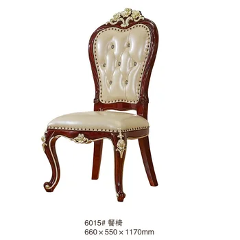 

Luxury solid wood European Style Leather and fabric Dinning Chair coffee chair