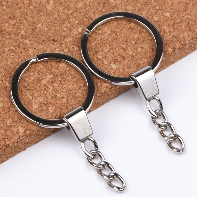 20pcs/lot Metal Key Rings Key Chains Rhodium Plated Tone 60mm Long
