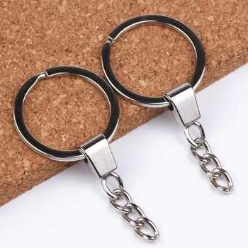 

20pcs/lot Metal Key Rings Key Chains Rhodium Plated Tone 60mm Long Keyrings Split Rings KeyChains Wholesale