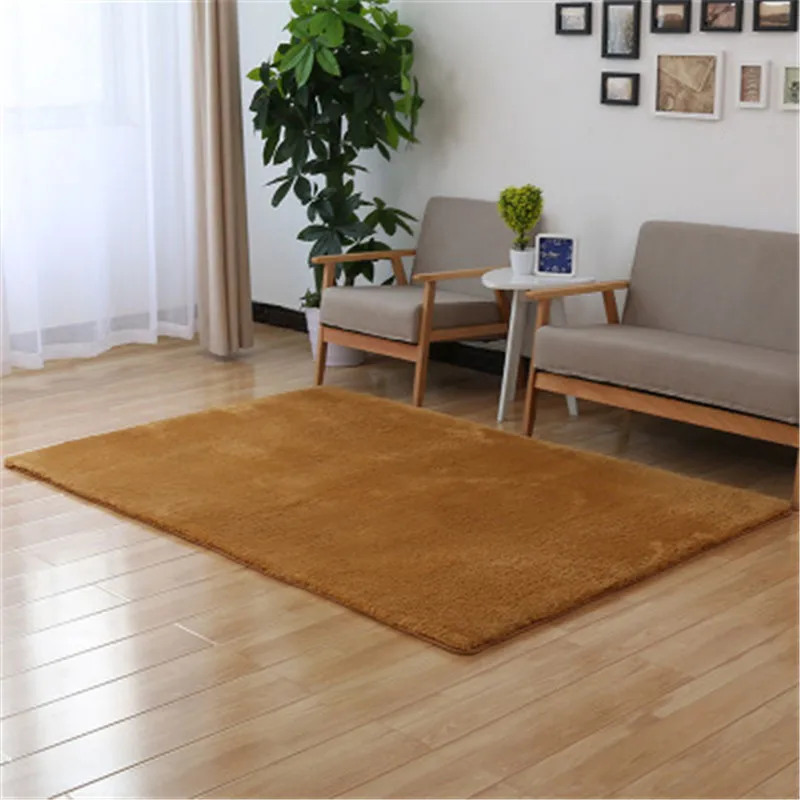 

Nordic style creative lambskin carpet thick absorbent mat Rectangular bedroom non-slip rug tatami wool carpet bedside blanket