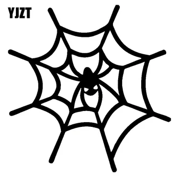 

YJZT 11.3*11.6CM Cheerful SPIDER WEB Hunter Vinyl Car-styling Car Sticker Decal Black/Silver S8-1314