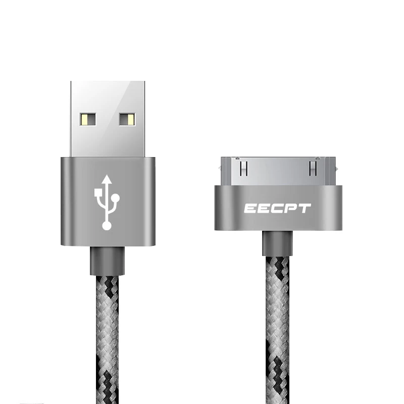 EECPT USB кабель для iPhone 4S 4 s 3GS зарядный кабель для синхронизации данных для iPad 1 2 3 iPod Nano iTouch 30 Pin зарядное устройство Шнур для передачи данных - Цвет: Gray