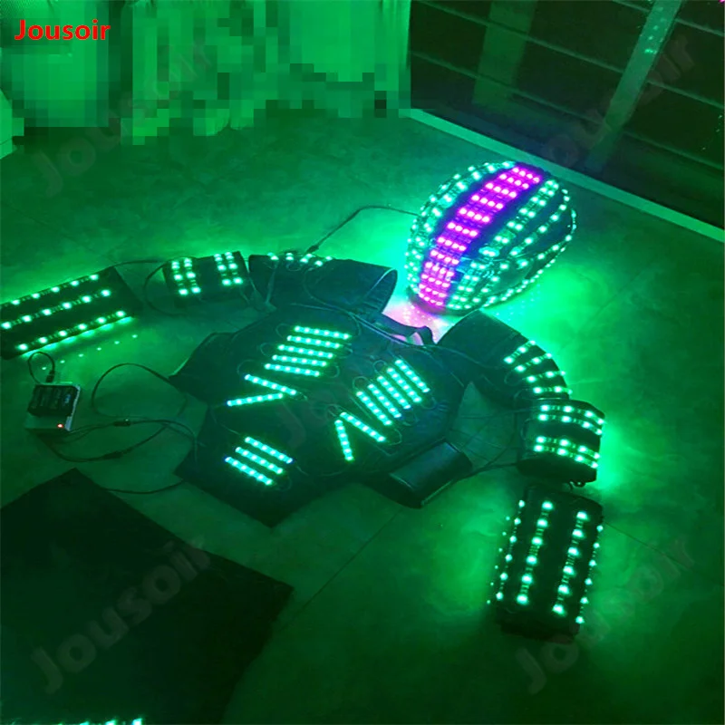 LED Robot Costume David Guetta Suit illuminated Kryoman Stilts Clothes Luminous Costumes CD50 T02 | Освещение
