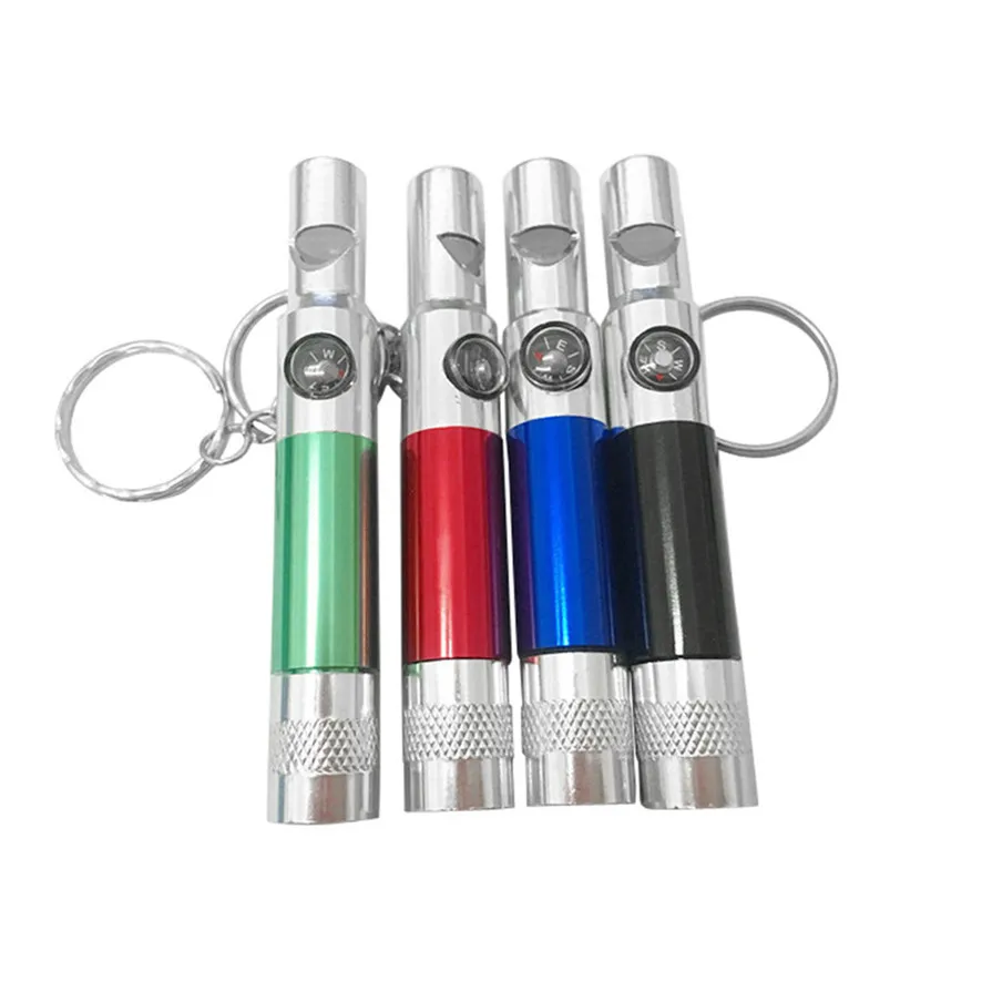 Keychain Flashlight Compass Whistle Camping Survival Hiking Tool 24351in Charms from Jewelry