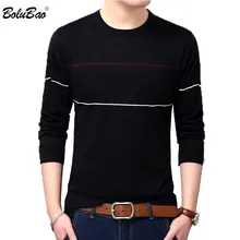 BOLUBAO, модный мужской свитер, весна-осень, повседневные мужские свитера, одноцветные, в полоску, облегающий мужской свитер