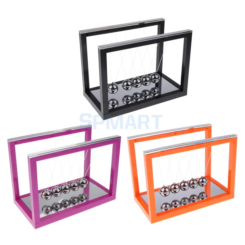 Newton's Cradle Newtons Pendulum Balance Balls Pendulum Physics Science Toy Teaching Aids Office Desk Decor Mirror Base