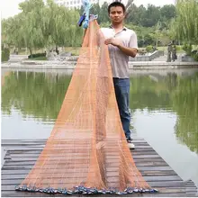 Rede de pesca estilo dos eua de 2.4m-7.2m, rede com pia e sem sinker, mão, jogar, pesca rede de malha pequena rede de fundição