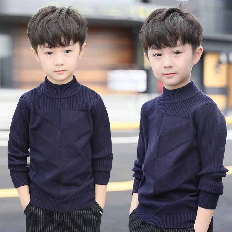 

Children's clothing boy spring and autumn sweater new children's fashion boy high collar pullover knit sweater bottoming shirt