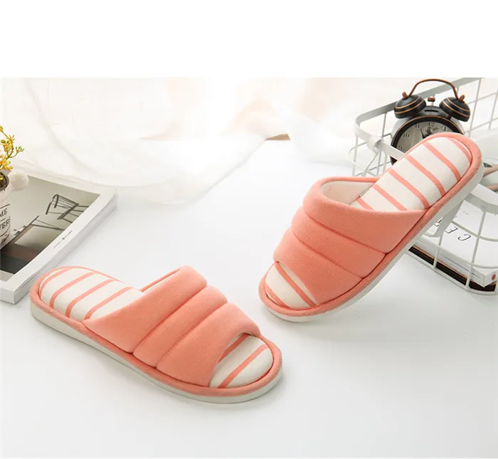 Зимние женские тапочки; женские домашние тапочки; пушистые шлепанцы для спальни; домашняя женская обувь на плоской подошве; Sandalias - Цвет: orange