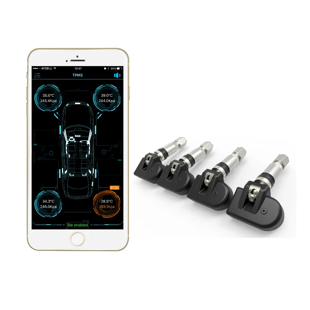 Bluetooth BLE 4.0 TPMS автомобильных шин Давление мониторинга Системы предупреждающий