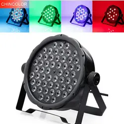 Профессиональный светодиодные огни этапе 54*1.5 Вт rgb led dmx Сценическое освещение DMX512 мастер-ведомого LED квартира для DJ дискотека KTV DA