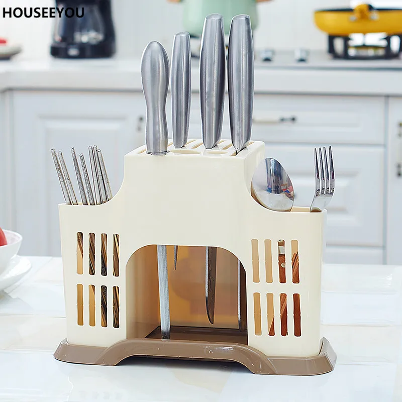 Multi-purpose Storage Knives Racks Plastic Utensils Holder Shelf Blocks and Roll Bags Kitchen Chopsticks Tube Cutter Accessories 1_